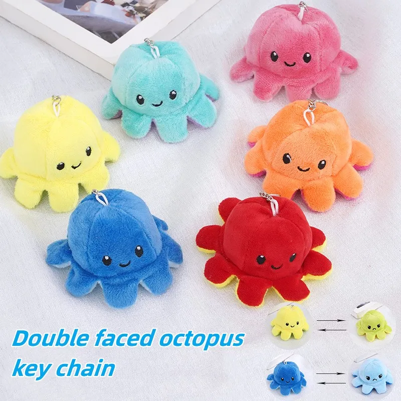 

Doll Pendant Cute Flipped Octopus Doll Plush Pendant Face Angry Little Octopus Expression Flipped Doll Key Chain