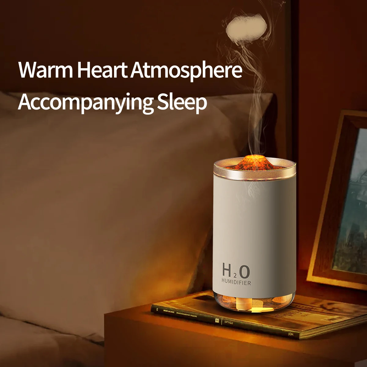 

250ML Flame Humidifier Essential Oil Aroma Diffuser Simulation Volcano 2 Modes Spray Ultrasonic Cool Water Mist Maker Home