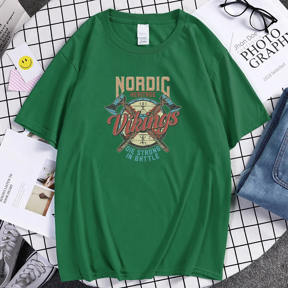 

Мужские футболки с принтом скандинавского наследия-викинги, высококачественные футболки, модная дышащая одежда, летняя удобная мужская фу...