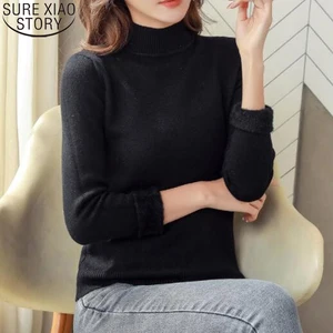 Autumn and Winter Pullover Casual Women Tops Women Long Sleeve Bottoming Turtleneck Knitted Sweater Thick 2023 Jumper Pull 22847