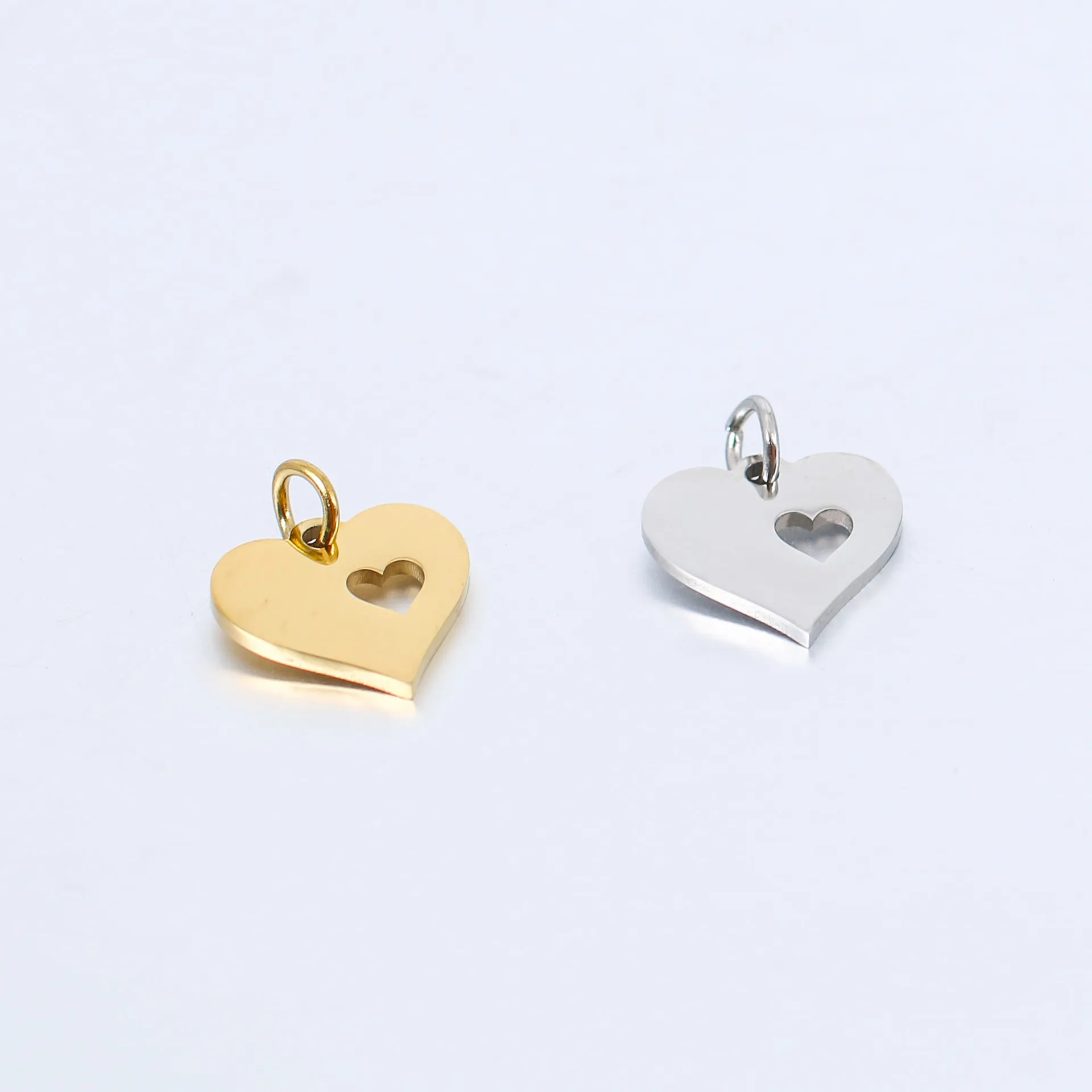 5Pcs/Lot простая двухслойная любовь ожерелье Peach Heart подвеска пустой подвески из