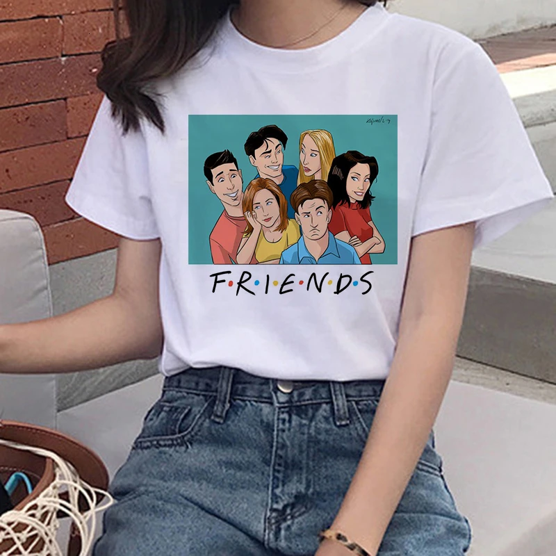 Купи T Shirts Tv Show Friends Printing TShirts Best Seller Streetwear Anime Shirt Cotton Harajuku Graphic Tees Summer T-shirt Tops за 206 рублей в магазине AliExpress