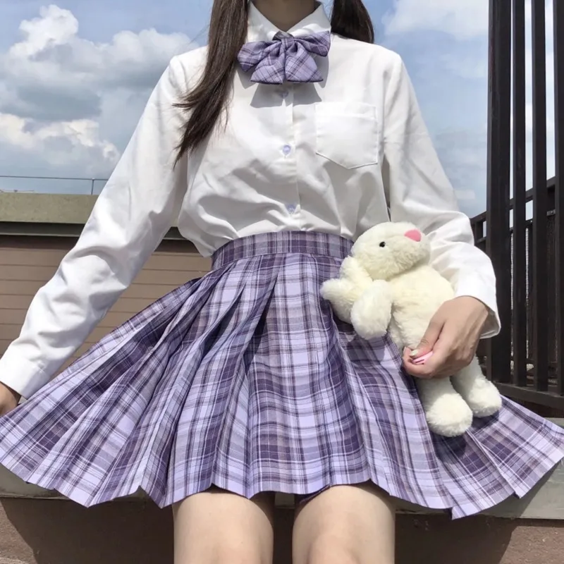 School Girl Uniform Jk Plaid Skirt Women Y2k High-waisted Pleated Sexy Black Mini Female Kawaii Harajuku Short |
