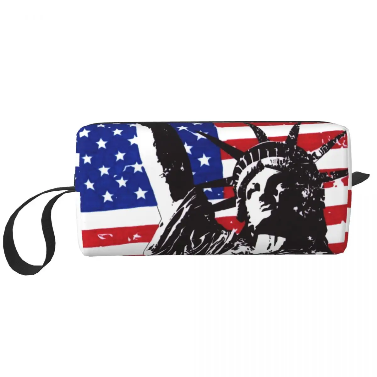

Косметичка для мужчин и женщин, большая сумочка для туалетных принадлежностей с американским флагом