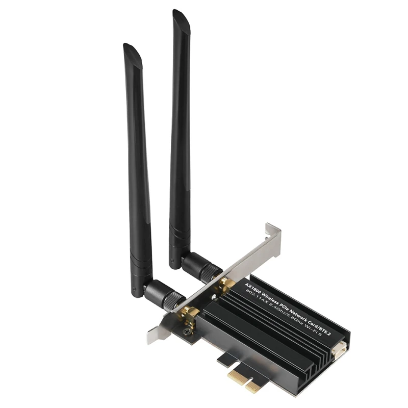 

AX3000 Gigabit Tri-Band Wifi6e Network Card MT7921 PCIE Network Card Bluetooth5.2 Wireless Adapter Black