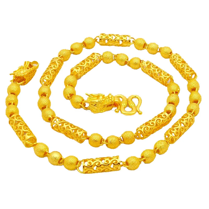 Мужское властное ожерелье из 24-каратного золота AU999 — преувеличенная