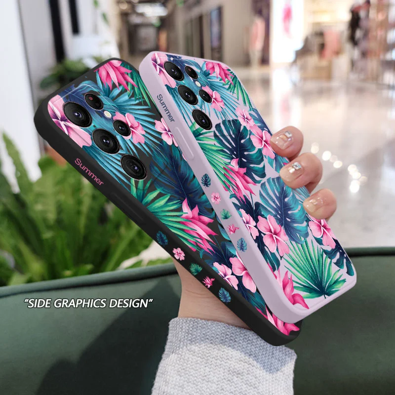 Colorful Flowers Phone Case For Samsung Galaxy S23 S22 S21 S20 Ultra Plus FE S10 S9 S10E Note 20 ultra 10 9 Plus Cover