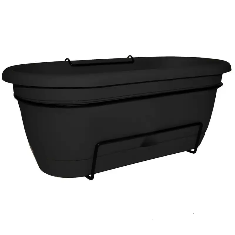 

Lucca Self Watering Oval Resin Balcony Box Planter - Black