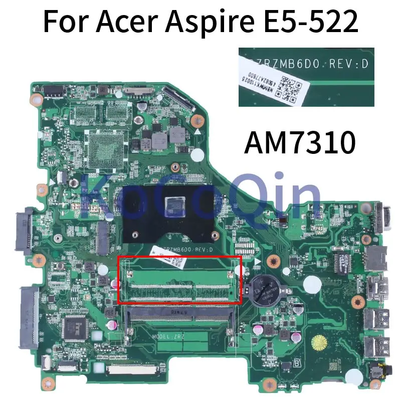 

DA0ZRZMB6D0 для ACER Aspire E5-522 материнская плата для ноутбука A4 A6 A8 A10 модель ZRZ NBMWK1100 1 ОЗУ слот DDR3L протестированная Материнская плата ноутбука