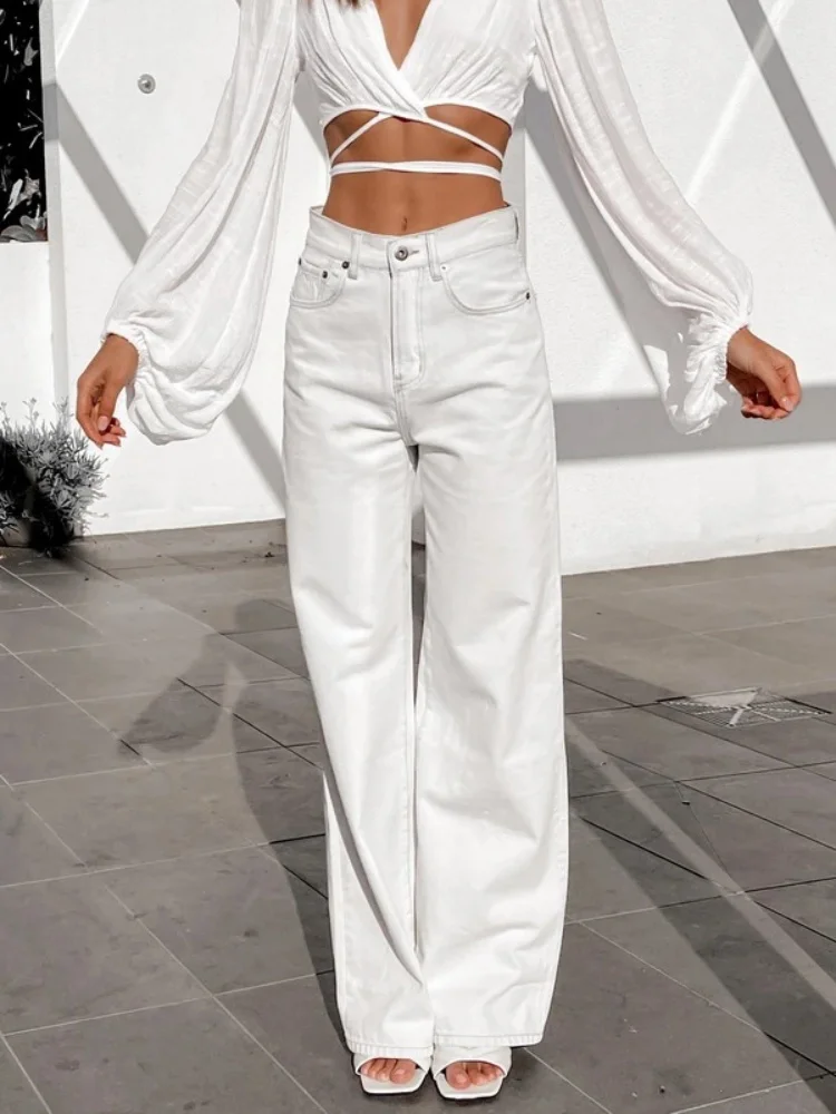 

Женские брюки, лето 2023, темпераментные простые прямые тонкие однотонные джинсы, брюки, мешковатые джинсы, женская одежда, мешковатые брюки