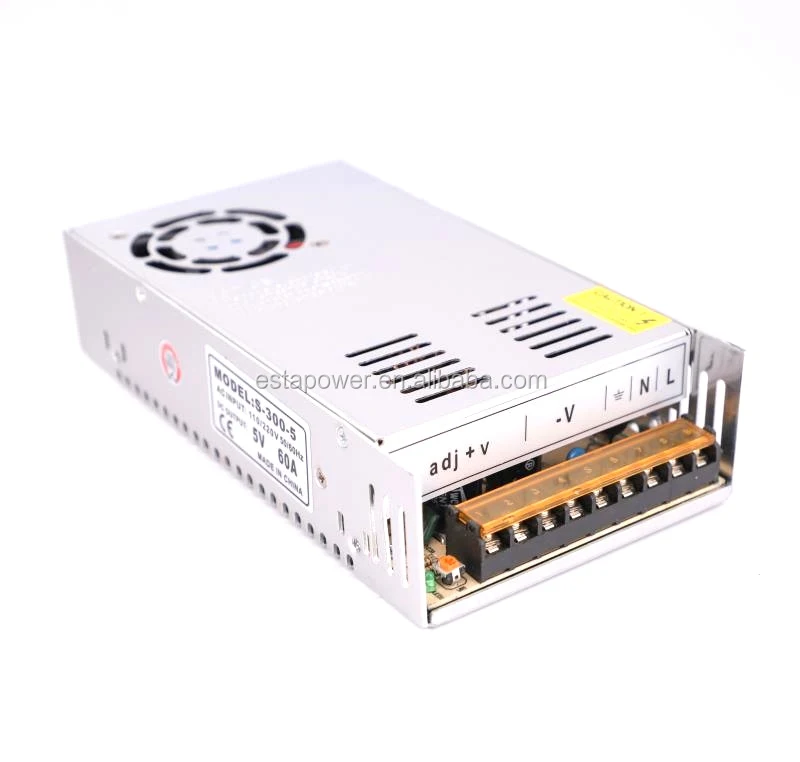 

S-300-5 Switching Power Supply 5V60A 300W Centralized Power Supply Monitoring/billboard /LED DC Voltage Regulator