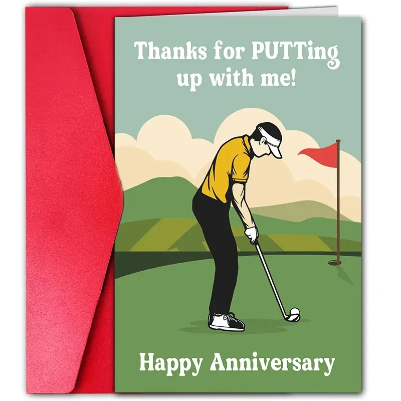 Zabawna karta rocznicowa golfa dla par i miłośników Typ składany na przyjęcie urodzinowe prezent rocznicę z Chin k...