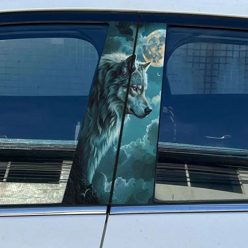 

1 шт. новый дизайн волк Автомобильные наклейки Авто B столб водонепроницаемый Стайлинг автомобиля Декор покрытия царапины DIY автомобильные двери столб Животные наклейки