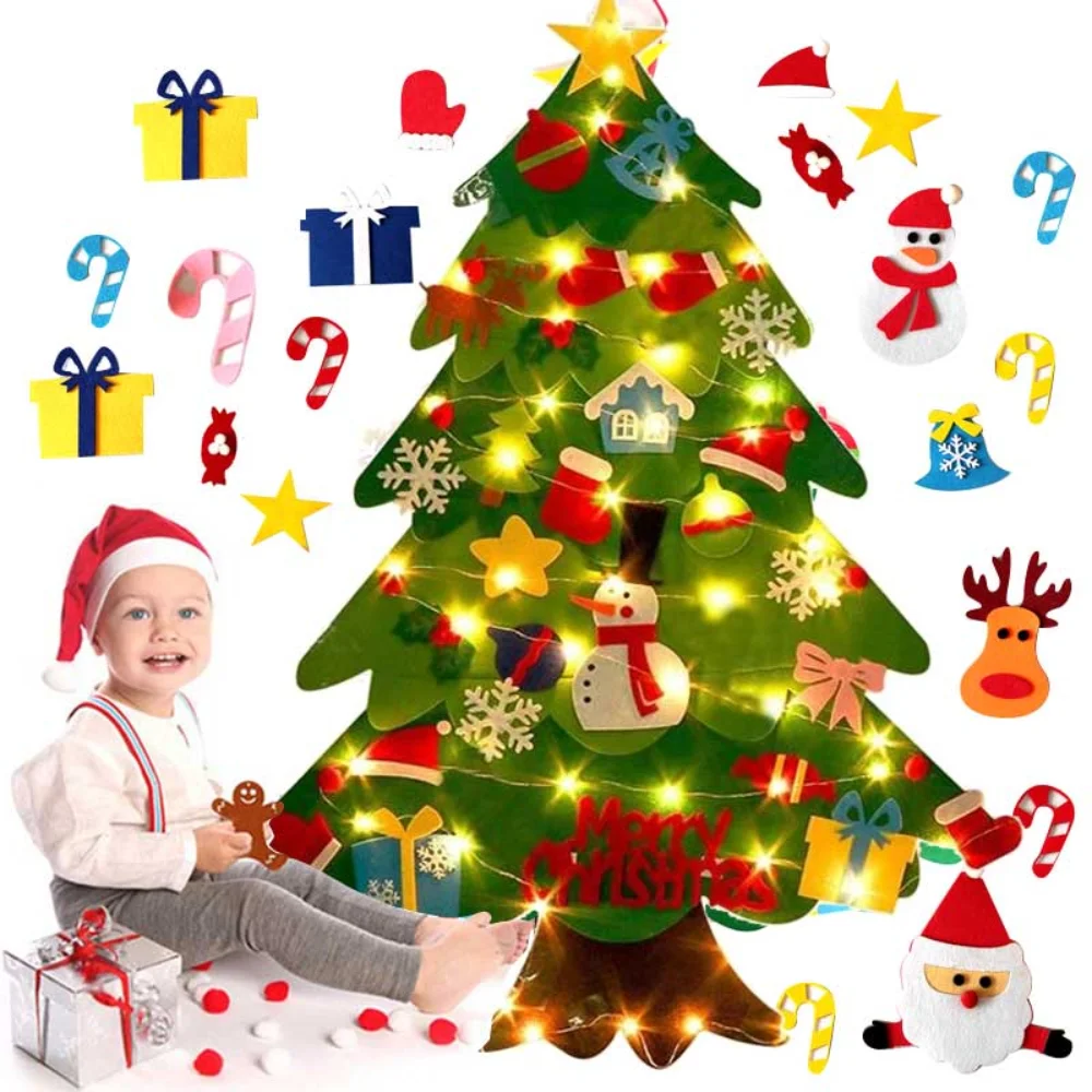 New 3D Deluxe Felt Christmas Tree Children Toddler Kids UK Christmas Felt
