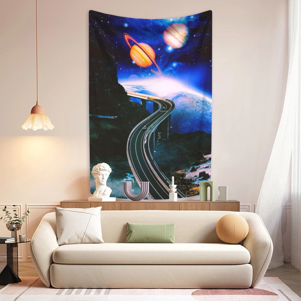 

Психоделический гобелен Ретро эстетический Космос Печатный хиппи декор для комнаты настенный фон ткань Фотофон