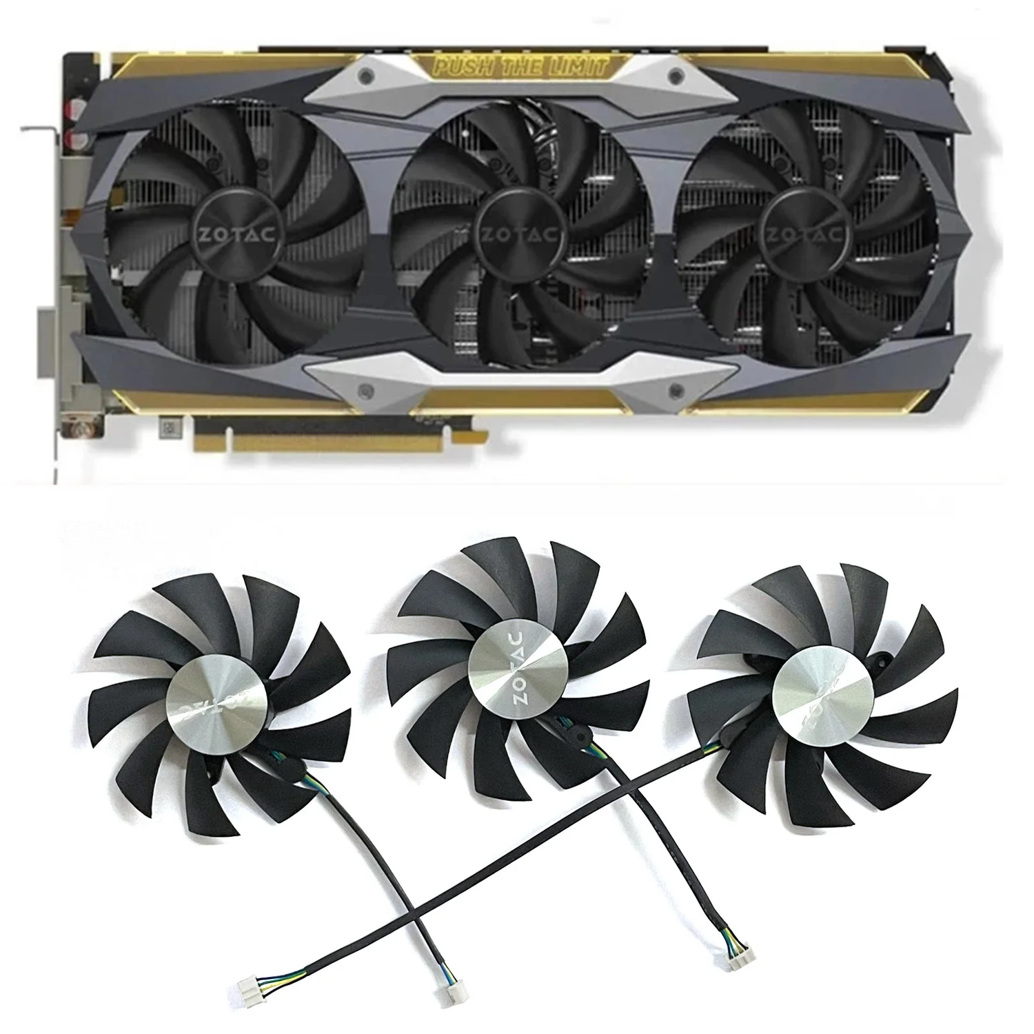 Охлаждающий вентилятор для графического процессора Zotac GTX1080Ti, вентилятор охлаждения для графического процессора Zotac GTX1080Ti AMP Extreme GTX 1080 Ti Core, 87 мм, 12 В постоянного тока, 0,46a, 4 контакта