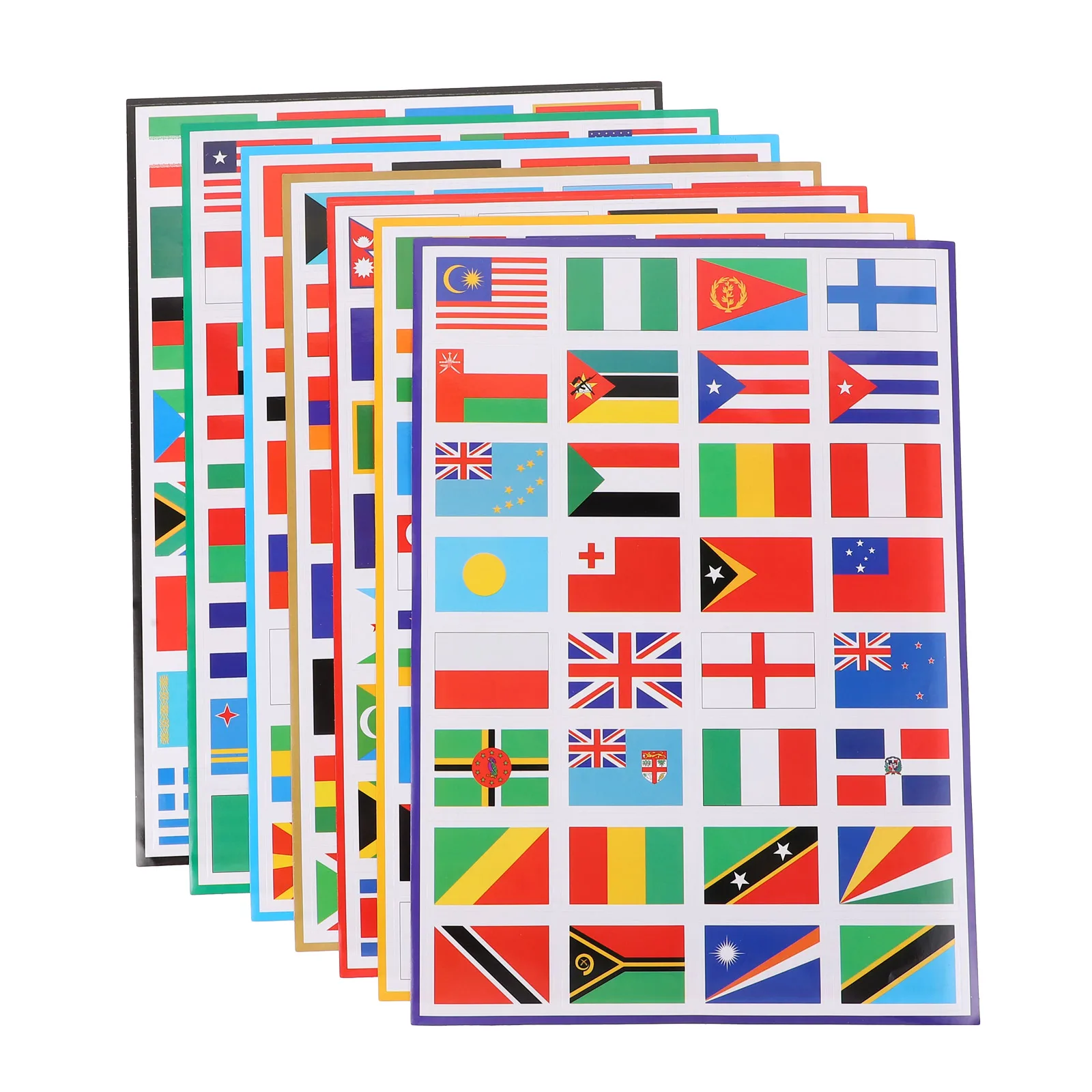 7 Sheets of Country Stickers Football Flag Stickers PVC Sticker Flag Stickers from around the World For School (Mixed Styles) images - 6