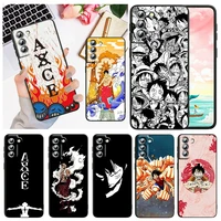 cool anime one piece for samsung galaxy s22 s21 s20 fe ultra pro lite s10 5g s10e s9 s8 plus black soft capa phone case
