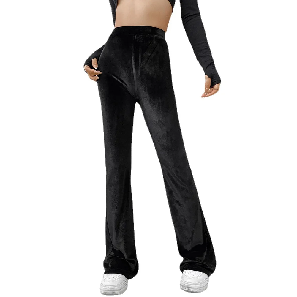 Новинка 2024 женские осенне-зимние облегающие и удобные микро брюки-клеш с высокой