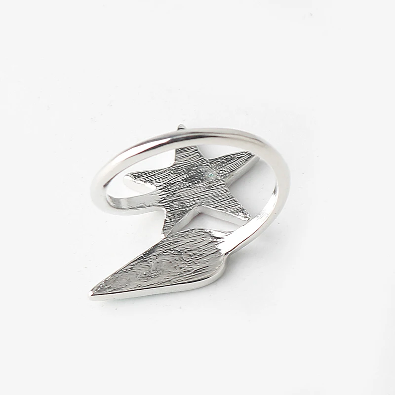 Регулируемое кольцо Hunter X Hisoka серебряное многослойное открытое со звездами и