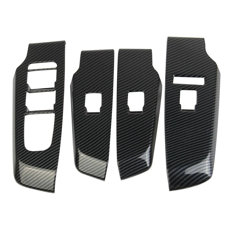 

For 2022 Mitsubishi Outlander Car Carbon Fiber Window Glass Lift Button Switch Cover Trim Door Armrest Panel
