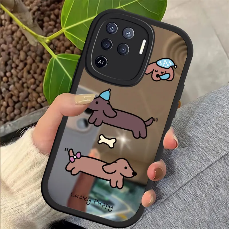 Soft Case For OPPO Realme Narzo 50i 50A Prime 50 20 Pro 30A GT Neo 2 X2 K3 K5 X XT Silicone Mirror Makeup Cute Dog Cover
