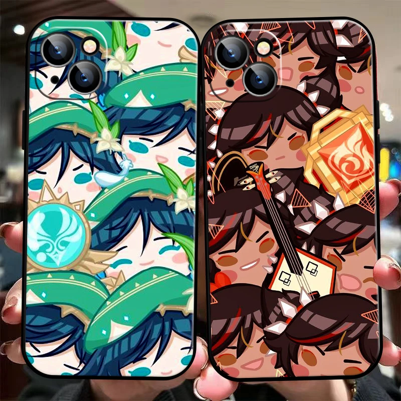 

Genshin Impact Project Game Phone Case For iPhone 11 13 12 Pro Max 12 13 Mini X XS XR MAX 5 6 7 8 Plus Liquid Silicon Back