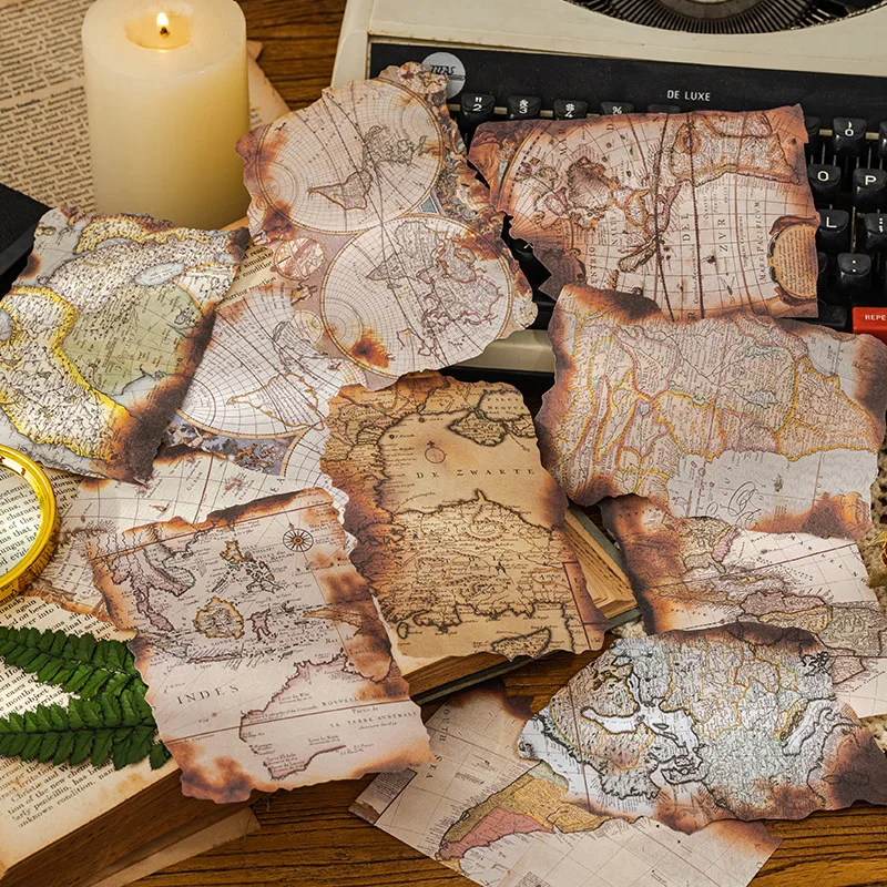 

30pcs/lot Memo Pads Material Paper burnt debris Junk Journal Scrapbooking Cards Retro Background Decoration Paper