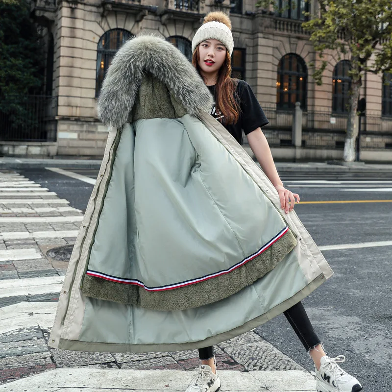 Plus Size Womens Hooded Length Parka Jacket Winter Thickening Warm Outwear Fashion Oversized Boutique Female Cotton Padded Coat