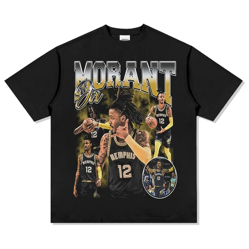 Ja Morant 12 Хлопковая Футболка С Баскетбольной Тематикой Мемфиса Летняя Одежда