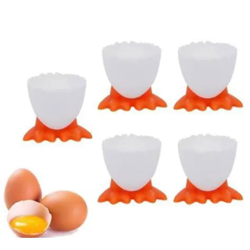 1/2/4Pcs Cute Creative Egg Cup Holder Plastic Eggs Holder with Feet Eggs Separator Boiled Eggs Container Kitchen Accessories