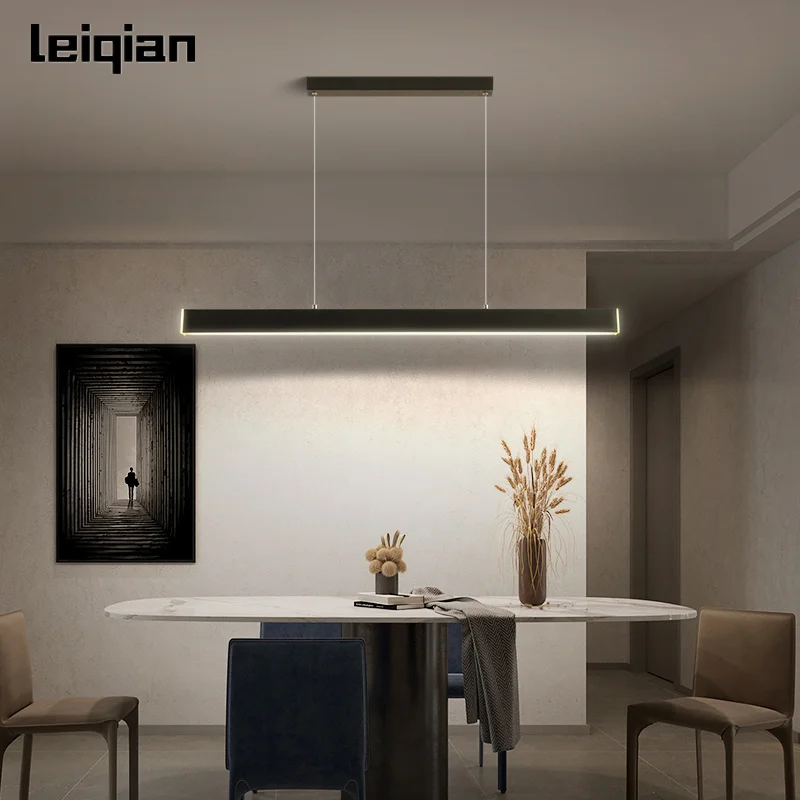 Люстра для столовой Минималистичная длинная обеденная настольная лампа одно