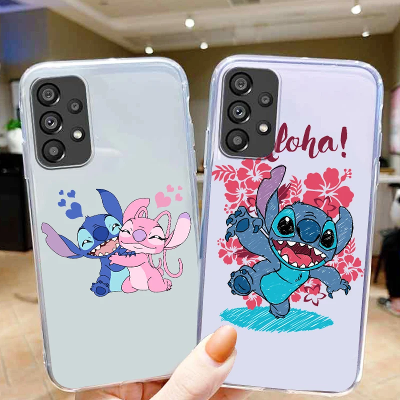 

Disney Lilo & Stitch Cute Phone Case For Samsung A73 A72 A71 A53 A52 A51 A33 A32 A23 A22 A21S A13 A12 A03 Transparent Cover