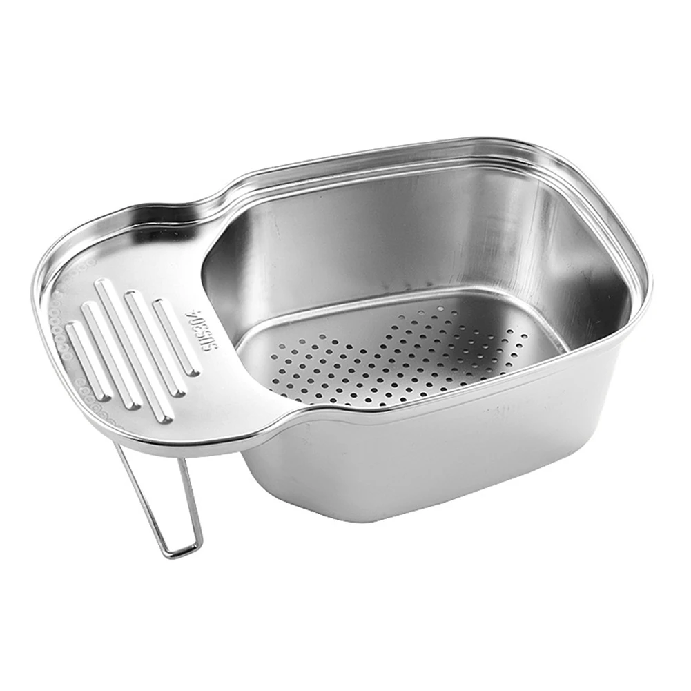 

Stainless Steel Sink Drain Basket Strainer Basket Leftover Sink Strainer Wash Fruit Vegetable Storage Basket Food Catcher
