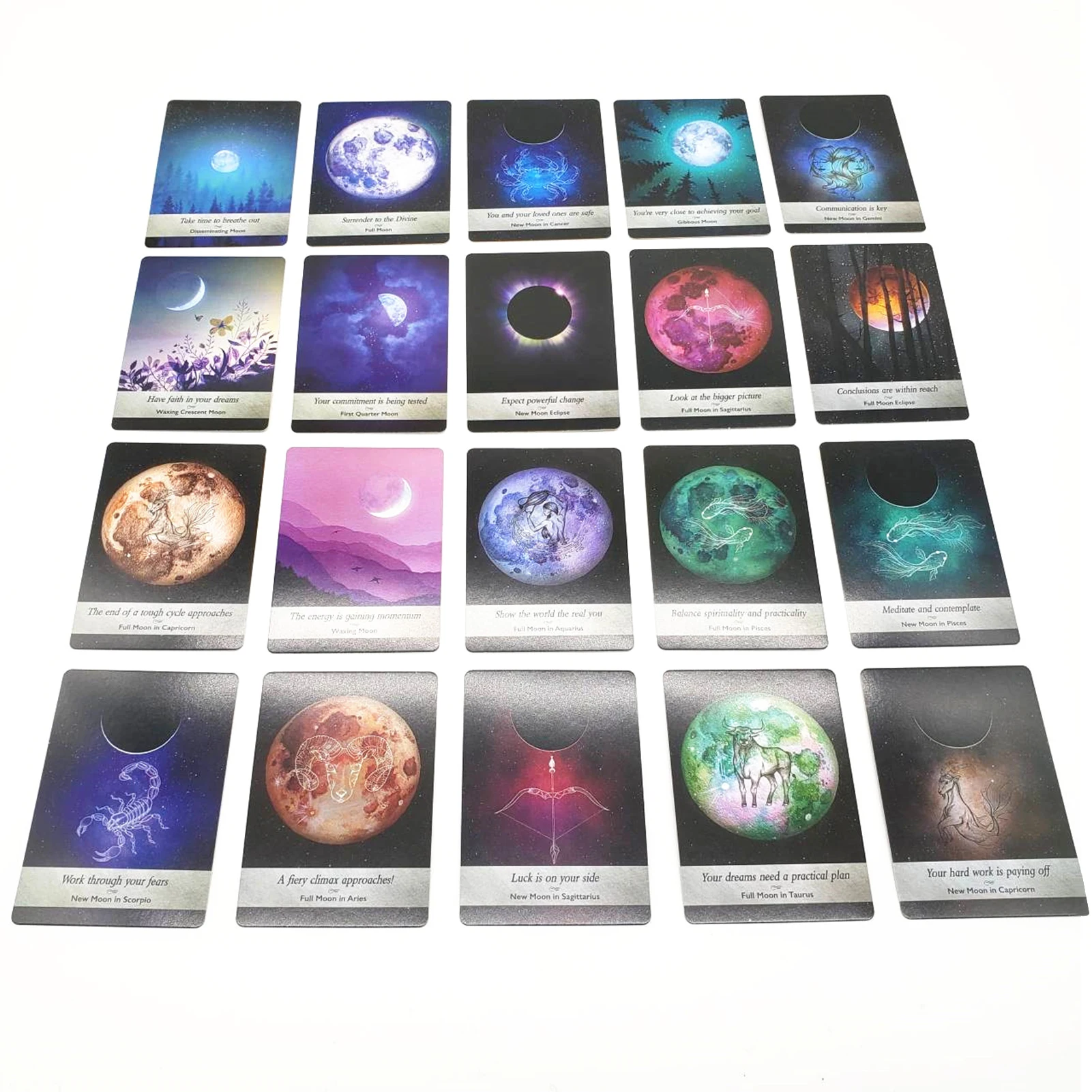 

44 Cards Moonology Oracle Tarot Cards Divination Fate Game Affectional Oracle Deck Tarot Table Game for Beginners With Manual