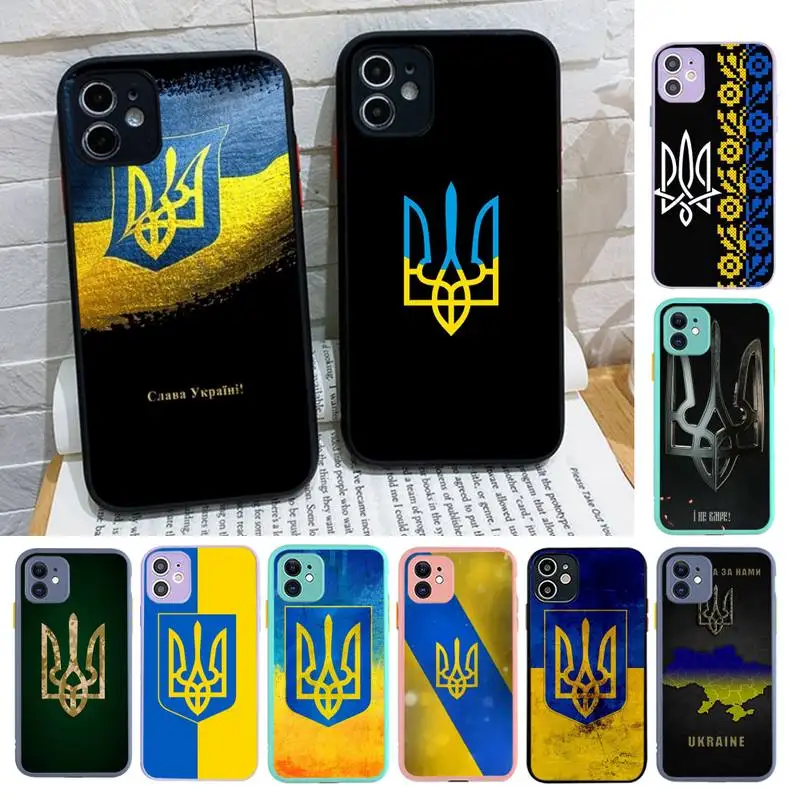 

Ukraine Flag Phone Case for iPhone 14 11 12 13 Mini Pro Max 8 7 Plus X XR XS MAX Translucent Matte Cover