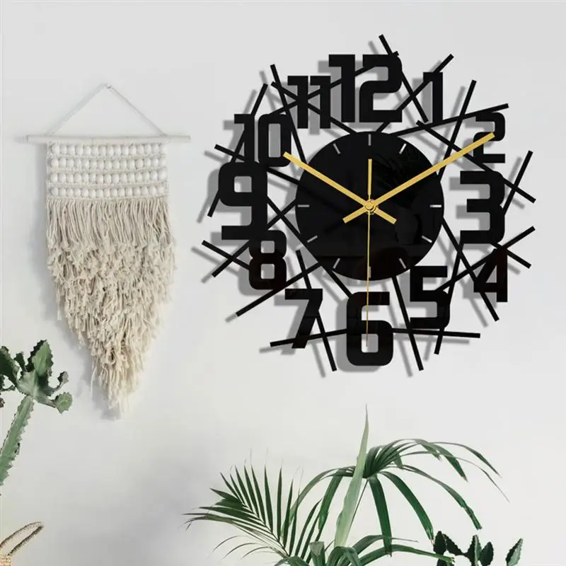 

Wall Hanging Clock Acrylic Sturdy Premium High Grade Wall Hanging Clock Ornament Decoration for Office