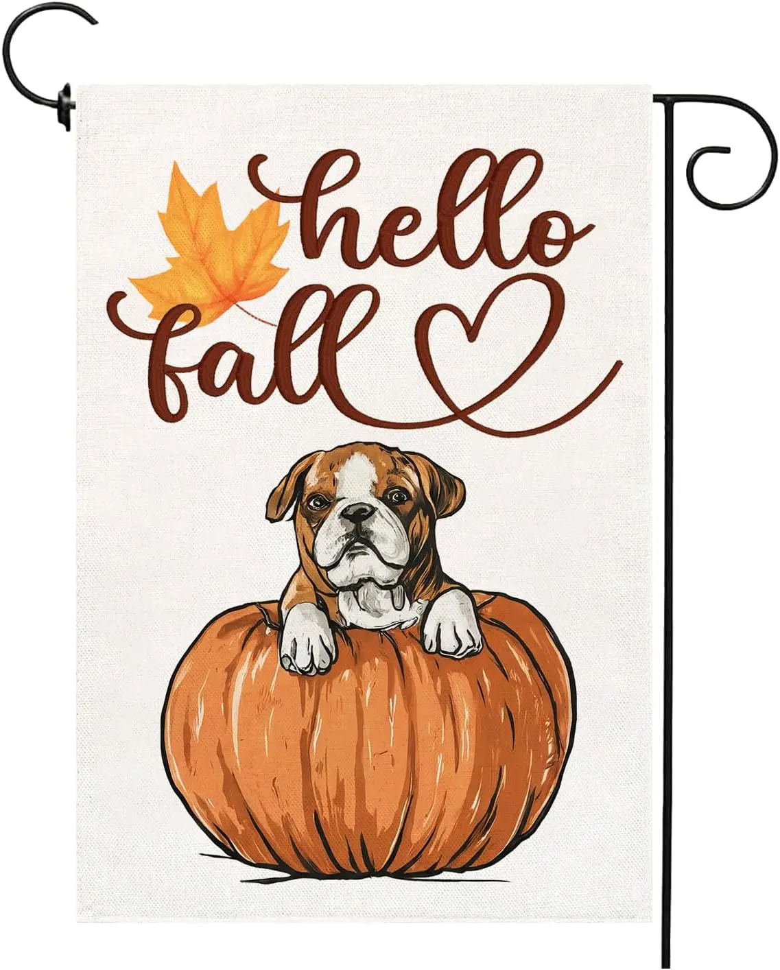 Привет осень садовый флаг собака насос 12 × 18 дюймов двухсторонний из мешковины