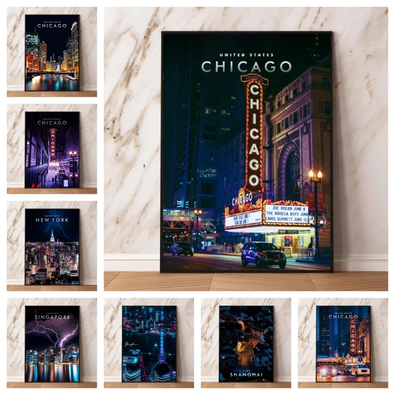 

Canvas Posters Singapore Sky night Picture Modern Home Children Gifts Decoration Paintings Kid Action Figures Classic