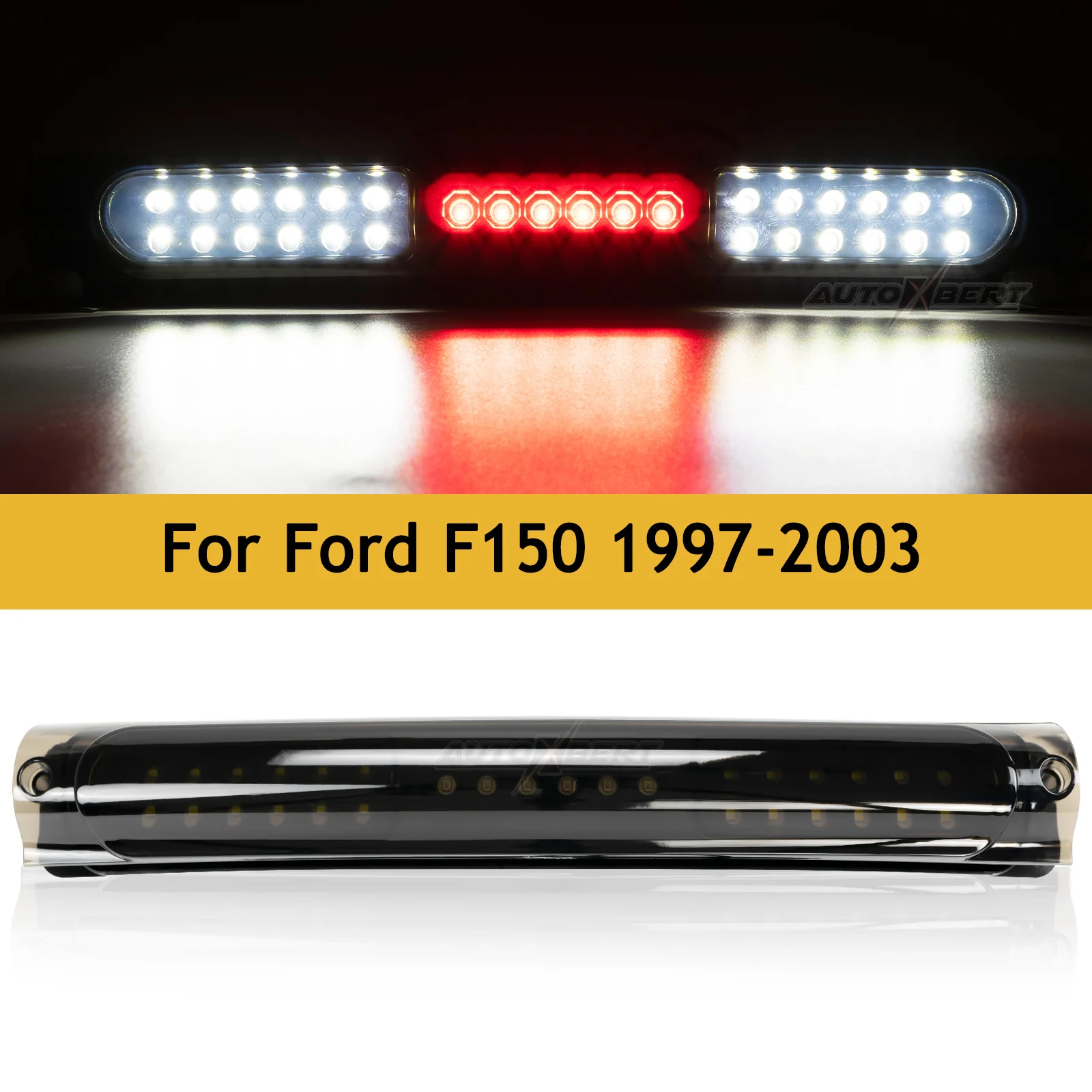 

LED Third Brake Light Cargo 3rd High Mount Stop Light Black Housing Smoke Lens Fit For Ford F150 1997-2003 Heritage Excursion