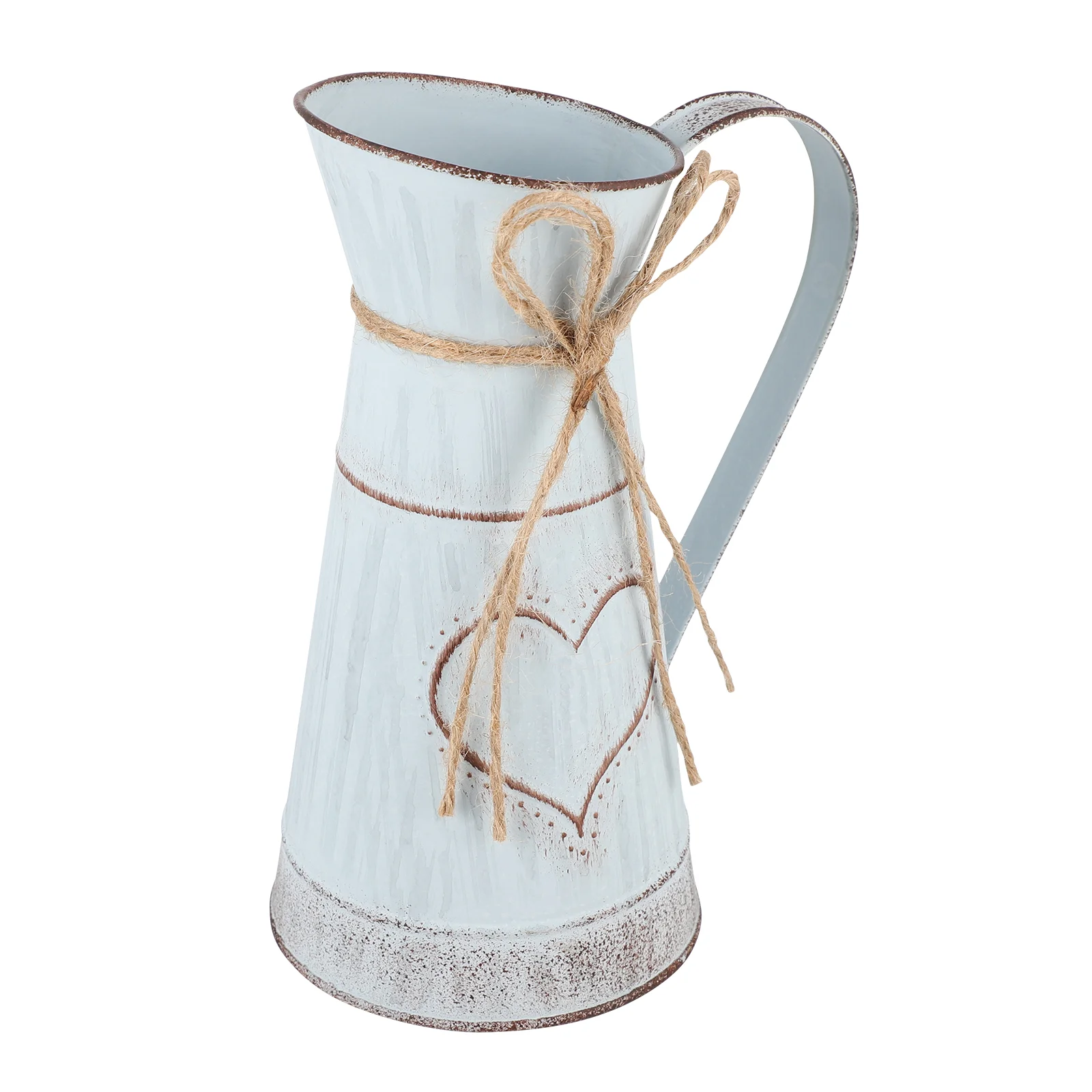 

1 Pc Rustic Vase Galvanized Pitcher Vintage Pitcher Vase Vintage Vase Metal Rustic Vase Farmhouse Vase