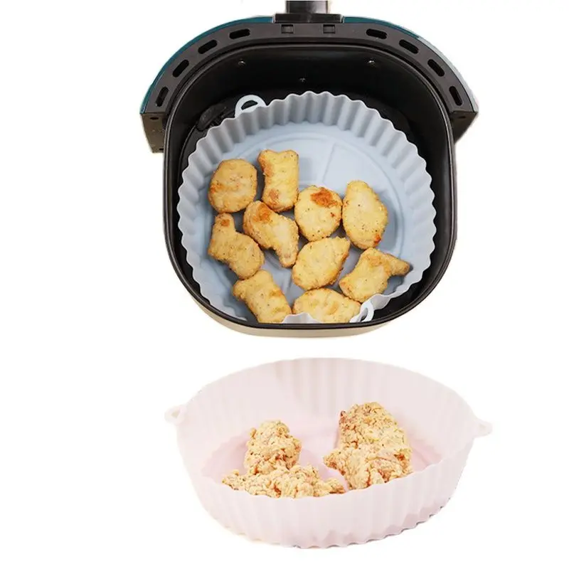 

Reusable Food Safe Air Fryer Silicone Baking Tray Liners Basket Oven Fried Pizza Chicken Mat Pot Accessories Bakeware Tools