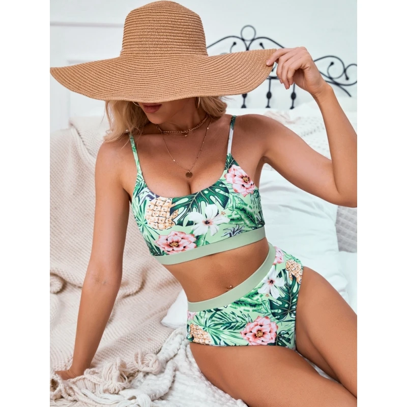 

Привлекательное бикини ZAFUAZ 2023, женский пляжный купальник, купальник с высокой талией, летняя пляжная одежда, купальный костюм с цветочным п...