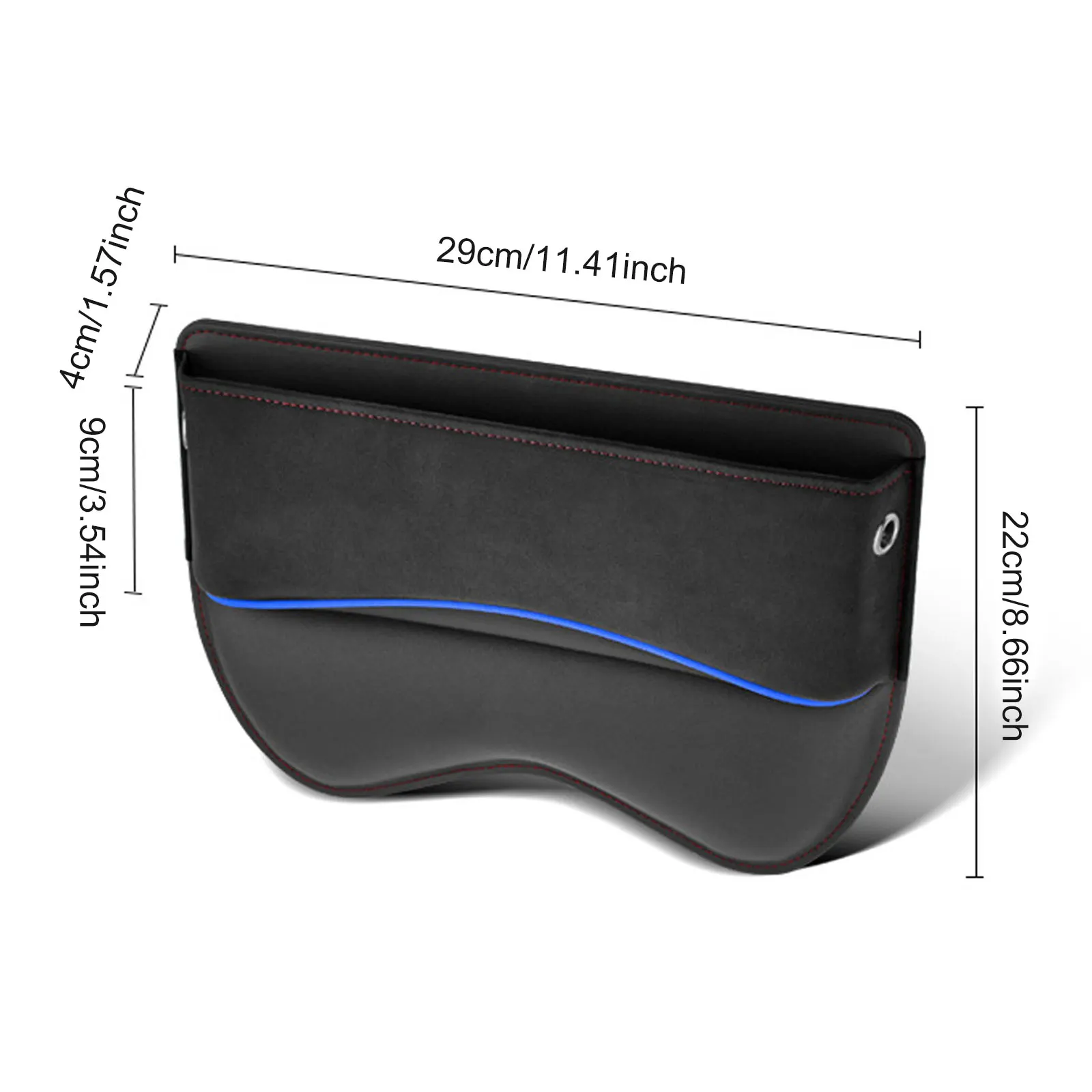 

PU Leather Car Console Side Seat Gap Filler Front Seat Organizer for Cellphone Keys Small Items Automotive Interior Car Gadget