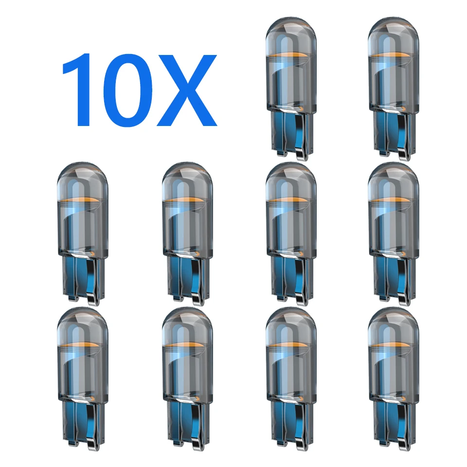 

1 Шт. Светодиодная Автомобильная Лампа W5W T10, 6000K, Белая, COB, Стеклянная, Для Фар, Подсветки Номерного Знака, Салона