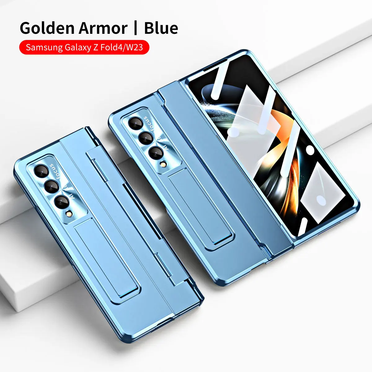 

Case for Samsung Galaxy Z Fold5 Fold4 Fold3 Phone Case Flat Hinge Stand Lens Protector Fold 4 All-Inclusive Protective Cover