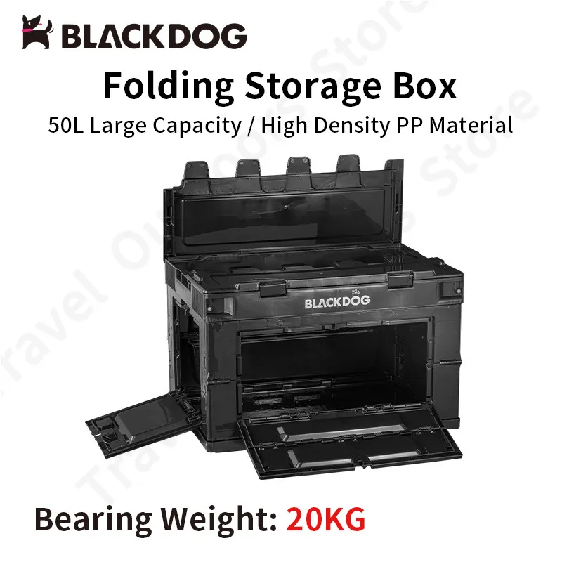 

Naturehike-BLACKDOG 50L Travel Sundries Storage Box High-Capacity Foldable Portable Pp Material Camping Tool Box Double Door