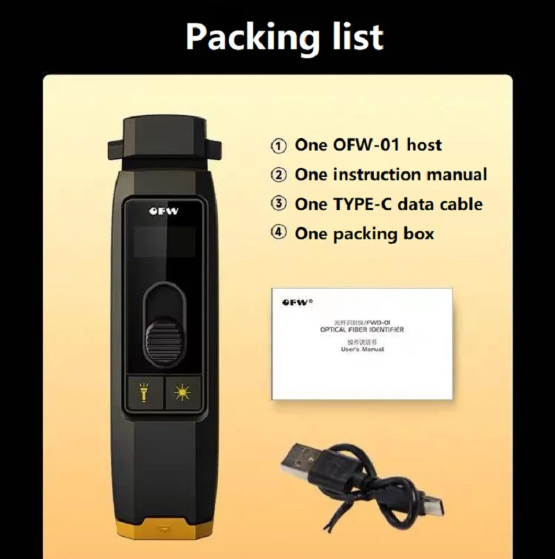 

OFW Optical Fiber Identifier Live Fiber Identifier Live Fiber Detector with Visual Fault Locator LED Light 700-1700nm SM MM