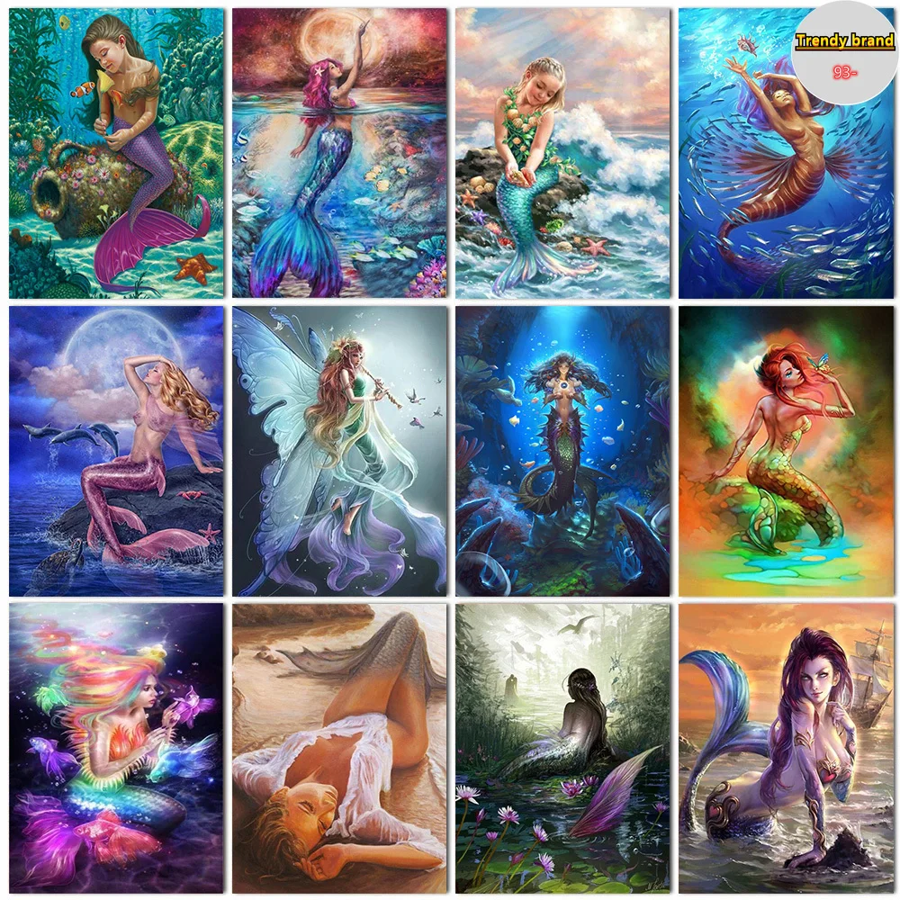 Набор для алмазной вышивки русалка крестиком 5D мозаика с рисунком животного