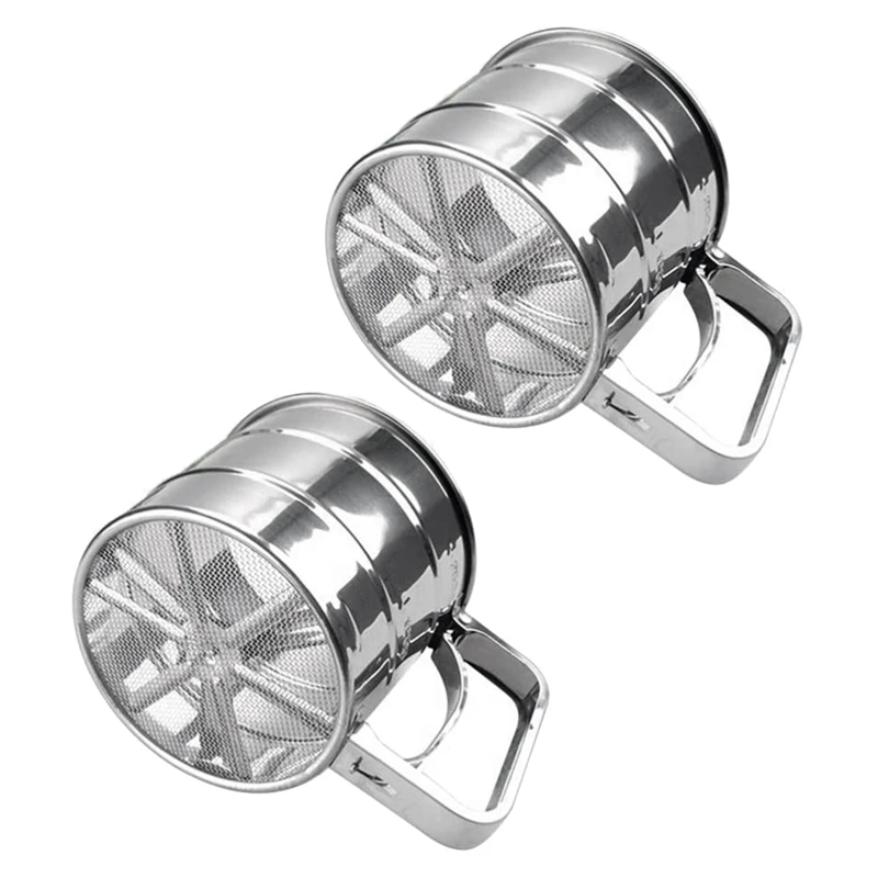 

Новинка, шейкер для муки из нержавеющей стали с мерной мукой, зеркальная форма для муки, сахарной глазури, 2 упаковки